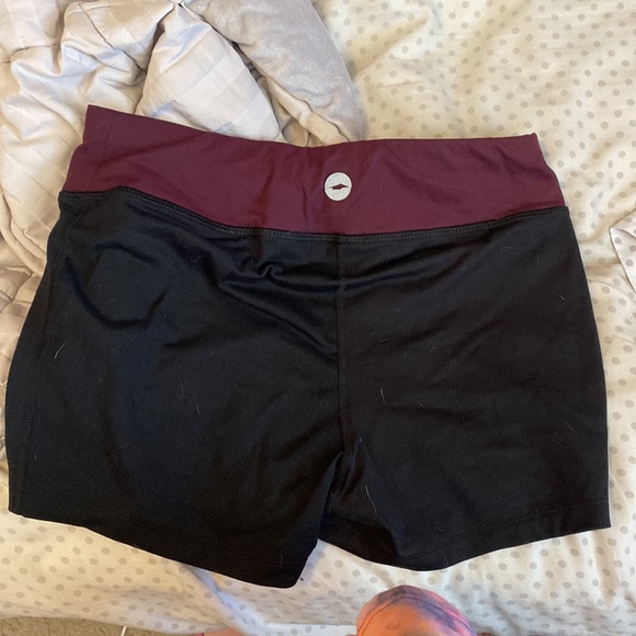 Black spandex shorts with Maroon strip - Picture 2 of 2